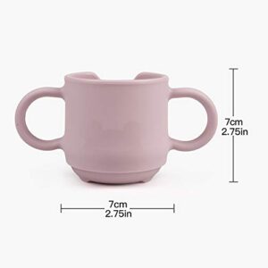 haakaa Silicone Toddler Cup - Durable Baby Training Cup for Baby Independent Drinking, Easy-grip Handles Drinking Cup for 6 Months+ Babies 150ml/5oz (Blush)