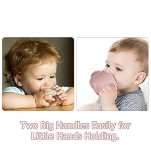 haakaa Silicone Toddler Cup - Durable Baby Training Cup for Baby Independent Drinking, Easy-grip Handles Drinking Cup for 6 Months+ Babies 150ml/5oz (Blush)