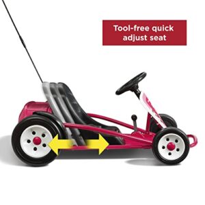 Radio Flyer Ultimate Go-Kart, 24 Volt Outdoor Ride On Toy, Pink Go Kart for Kids Ages 3-8, Large