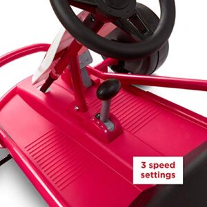 Radio Flyer Ultimate Go-Kart, 24 Volt Outdoor Ride On Toy, Pink Go Kart for Kids Ages 3-8, Large