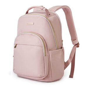 light flight laptop backpack for women computer bag 15.6 casual notebook back packs for work travel business trip college, practical gift for women and family pink