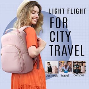 LIGHT FLIGHT Laptop Backpack for Women Computer Bag 15.6 Casual Notebook Back packs for Work Travel Business Trip College, Practical Gift for Women and Family Pink