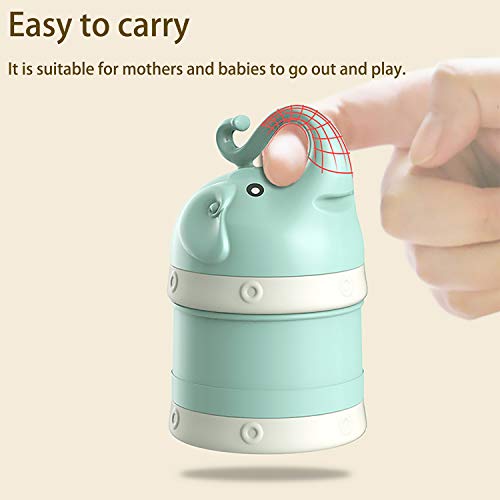 Baby Milk Powder Formula Dispenser, Stackable Formula Dispenser Container Mixie Bottle for Travel, Large Capacity Formula Holder and Snack Storage, Non-Spill, Powder Leakage Free, BPA Free (Green)