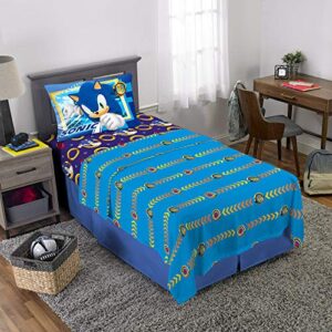 Franco Kids Bedding Super Soft Microfiber Sheet Set, Twin, Sonic The Hedgehog, Anime
