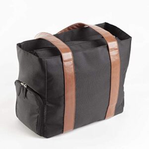 dr. brown's breast-pump carryall storage diaper and tote bag - black and brown