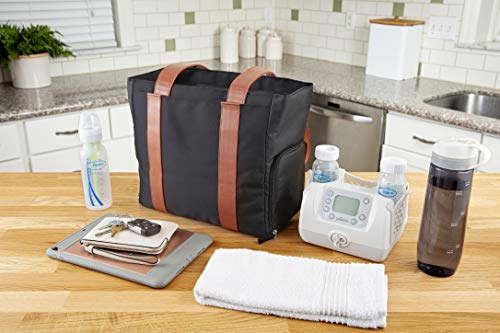 Dr. Brown's Breast-Pump Carryall Storage Diaper and Tote Bag - Black and Brown