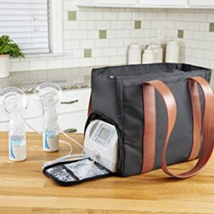 Dr. Brown's Breast-Pump Carryall Storage Diaper and Tote Bag - Black and Brown