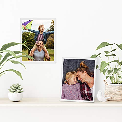 Americanflat 8.5x11 Picture Frame in White - Thin Border Photo Frame with Shatter Resistant Glass - Horizontal and Vertical Formats for Wall and Tabletop