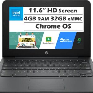 HP Chromebook 11.6 Inch Laptop, Intel Celeron N3350 up to 2.4 GHz, 4GB Memory, 32GB eMMC, WiFi, Bluetooth, Webcam, Chrome OS, Nly MP