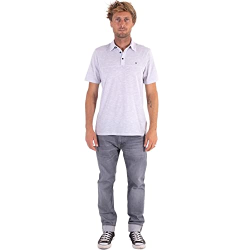 Hurley Men's Stiller 3.0 Polo, Heather Grey, Large