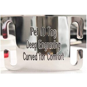 personalized pet id tag for dog and cat collars, deep diamond engraved, silent custom engraved stainless steel identification tags (large - fits 1 inch collars)