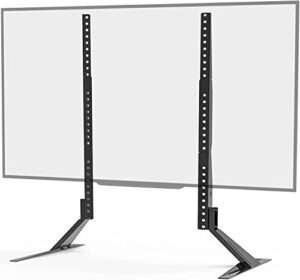 wali universal tv stand, tv legs for most 27 to 85 inch lcd flat screen tv, mounting holes up to 1000 by 800mm, 27 to 85 inch (tvs004), black