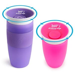 Munchkin® It's a Miracle! 360 Sippy Cup Gift Set, Includes 10oz & 14oz Miracle® 360 Cup, Pink/Purple