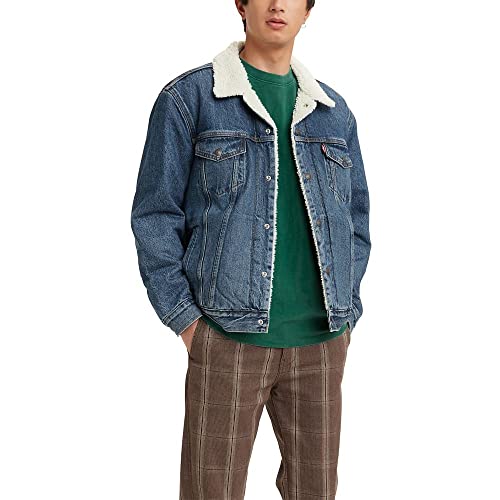 Levi's Men's Sherpa Trucker Jacket, Television - Medium Indigo, Large