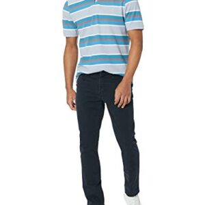 Amazon Essentials Men's Regular-Fit Cotton Pique Polo Shirt, Blue White Stripe, X-Small