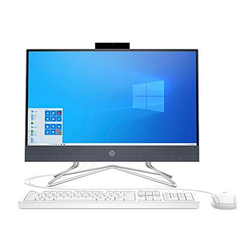 HP All-in-One Desktop Computer 21.5 FHD Screen/ Intel Celeron G5900T/ 4GB DDR4 RAM/ 256GB SSD/DVD-Writer/AC WiFi/HDMI/Bluetooth/Blue/Windows 10 Home (Renewed)