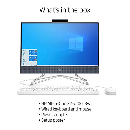 HP All-in-One Desktop Computer 21.5 FHD Screen/ Intel Celeron G5900T/ 4GB DDR4 RAM/ 256GB SSD/DVD-Writer/AC WiFi/HDMI/Bluetooth/Blue/Windows 10 Home (Renewed)