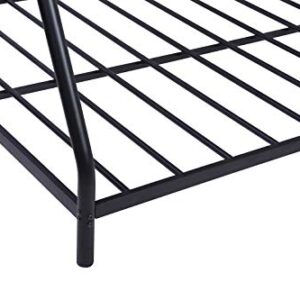 Olela Twin Over Full Metal Bunk Beds, Low Profile Bunk Beds Heavy Duty Steel Bed Frame with Safety Rail and Ladder for Boys Girls Adults Dormitory Bedroom,No Box Spring Needed (Black)