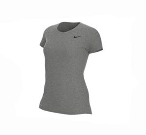 nike women's shortsleeve legend t-shirt nkcu7599 091 (small) heather grey/black