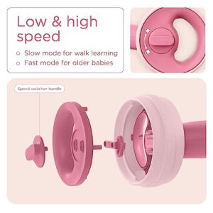 KÜB Baby & Toddler Interactive Push Walker, Educational Music Lights and Activities, Adjustable Speed Wheels, Safe & Stable,Pink,Girls Toy