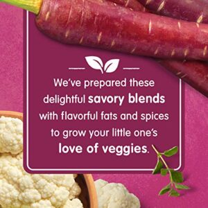 Happy Baby Organics Savory Blends Stage 2 Baby Food, Purple Carrots & Cauliflower with Avocado Oil + Oregano, 4 Ounce Pouch (Pack of 16) packaging may vary