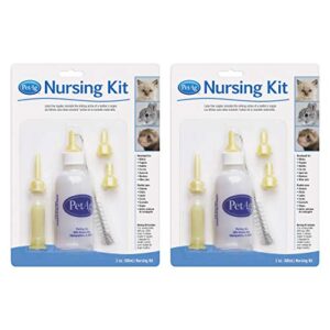 petag nursing kit - baby bottle and nipple for small and large pets - promotes natural feeding of esbilac - 2 oz bottle - 2 pack