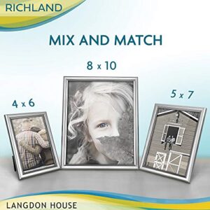 Langdon House 4x6 Silver Picture Frame, Distinguished Edging for Classic Style, Richland Collection