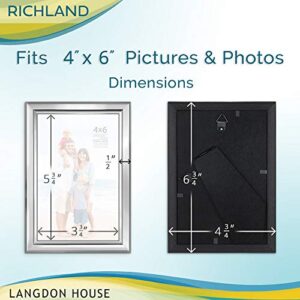 Langdon House 4x6 Silver Picture Frame, Distinguished Edging for Classic Style, Richland Collection