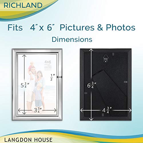 Langdon House 4x6 Silver Picture Frame, Distinguished Edging for Classic Style, Richland Collection