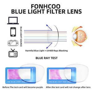 FONHCOO Blue Light Blocking Glasses Fashion Round TR90 Frame Transparent Eyewear Anti Eyestrain Computer Glasses for Women Men (Light Brown)