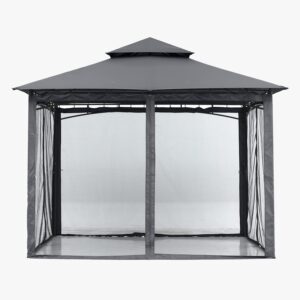 Sturdy Patio Gazebo 8 Ft x 8 Ft with Mosquito Netting by ABCCANOPY