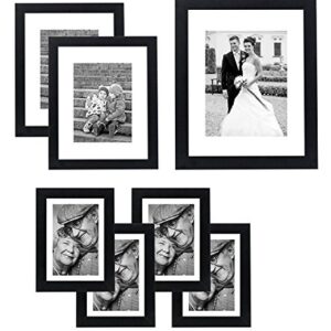 Americanflat 10-Piece Black Picture Frame Set | Includes Sizes 8x10, 5x7, and 4x6. & 7 Pack Gallery Wall Set | Displays One 11x14, Two 8x10, and Four 5x7 inch photos