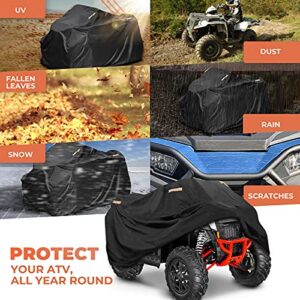 ATV Cover Universal, Kemimoto Upgraded Four Wheeler Cover Waterproof Heavy Duty Quad Cover Compatible with Polaris Sportsman 450 570 Foreman Can-am Outlander Rancher Fourtrax, 94'' X 48'' X 48''