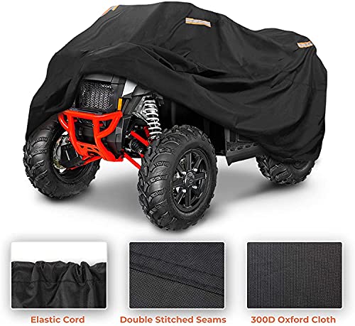 ATV Cover Universal, Kemimoto Upgraded Four Wheeler Cover Waterproof Heavy Duty Quad Cover Compatible with Polaris Sportsman 450 570 Foreman Can-am Outlander Rancher Fourtrax, 94'' X 48'' X 48''