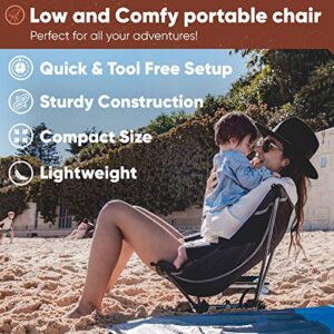 TREKOLOGY YIZI LITE Ultralight Camping Chair, Camping Chairs for Adults, Kids, Low Camping Chairs, Hiking Backpacking Chairs Lightweight Camping Chair Camp Chair, Backpack Portable Beach Chair