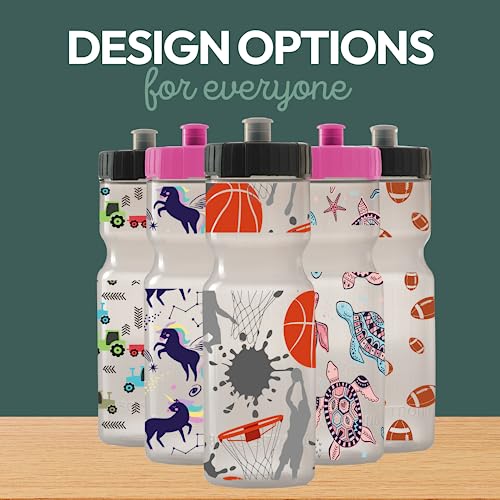 50 Strong Kids Water Bottle | 22 oz. BPA- Free Sports Squeeze Water Bottles with Pull Top Cap |Perfect Water Bottle for School | Reusable & Durable for Boys & Girls | Made in USA