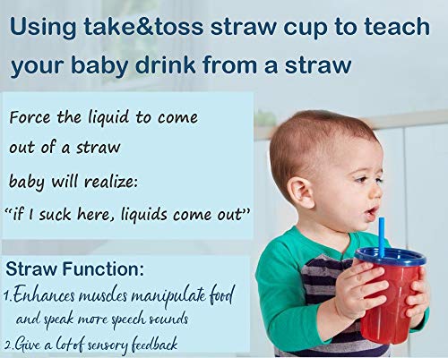 Tegion Mini Short Pinch Test Passed 5.5" Replacement Reusable Toddlers& Kids&Baby Silicone Small Straws for The First Years Take & Toss Spill Proof Straw Cup-Safe Fun for Baby Teething Chewing