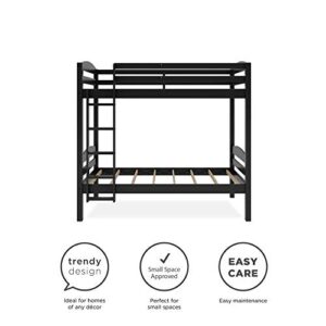 DHP Dorel Living Clearwater Triple Wood Bunk, Twin Size, Black Bed
