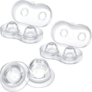 3 pairs silicone nipple suckers with travel case nipple pullers nipple everters for inverted, flat and small nipples breastfeeding