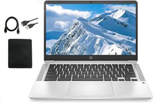 hp 2021 chromebook 14" hd student laptop, intel celeron n4000(up to 2.6ghz), 4gb ram, 32gb emmc backlit-kb, webcam, fast charge, wifi, usb-a&c, bt, chrome os, w/masdrow accessories
