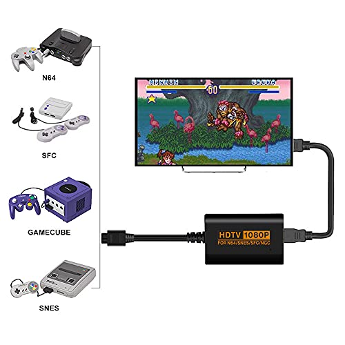 Kahool HDMI Adapter Converter Cable Compatible with Nintendo 64 /Gamecube /SNES (PAL/NTSC), 1080P