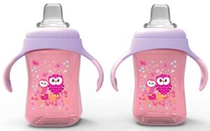 avima baby 10 oz soft spout sippy cups, pink (set of 2)