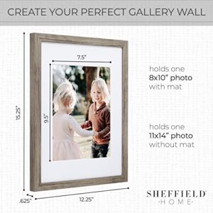 Sheffield Home 9 Piece Picture Frame Set, Gallery Set, 11x14 in, Matted to 8x10 (Natural)