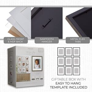 Sheffield Home 9 Piece Picture Frame Set, Gallery Set, 11x14 in, Matted to 8x10 (Natural)