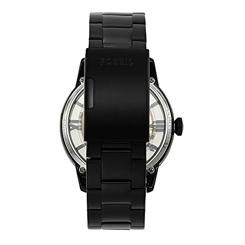 Fossil Men's Townsman Automatic Stainless Steel Three-Hand Skeleton Watch, Color: Black (Model: ME3197)