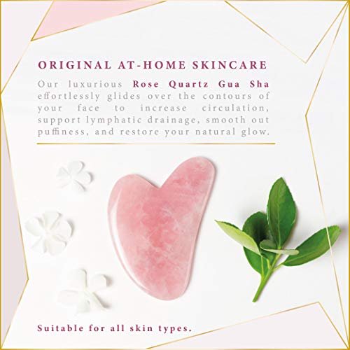 Rose Quartz Jade Gua Sha Face Cosmetic Product | Eliminate Fine Lines and Wrinkles | Beauty Facial Massager | Premium Quality Crystal | Body, Face, Neck