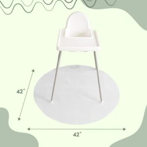 S&T INC. Splat Mat for Under High Chair, Water Resistant Plastic Floor Mat, 42 Inch Diameter Round, Clear