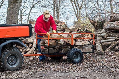 Agri-Fab Inc 45-0554, 1,250-Pound, ATV/UTV Swivel Steel Dump Cart, Orange/Black