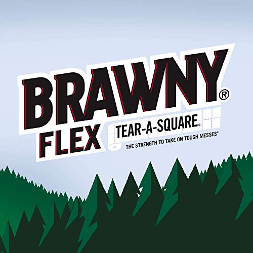 Brawny Flex Paper Towels, 12 Triple Rolls = 36 Regular Rolls, Tear-A-Square, 3 Sheet Size Options, Quarter Size Sheets, 12 Count (Pack of 1)