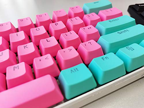 Guffercty kred 61 Keycaps 60 Percent Miami Keycaps Set PBT Ducky Keycap Backlit OEM Profile with Key Puller for Cherry MX Switches Mechanical Gaming Keyboard (Miami)